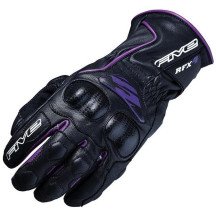 Women’s motorcycle gloves Five RFX4 Woman L mid-season goat leather racing CE black/purple New