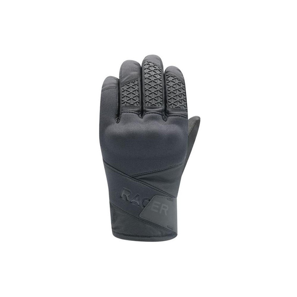 Men’s motorcycle gloves Racer Troop 4 XL winter Oxford neoprene goatskin leather Polymax Fiberfill CE black New