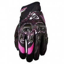 Guantes moto mujer Five Stunt Evo Replica Mujer Flor M verano piel cabra Spandex CE rosa Totalmente nuevo