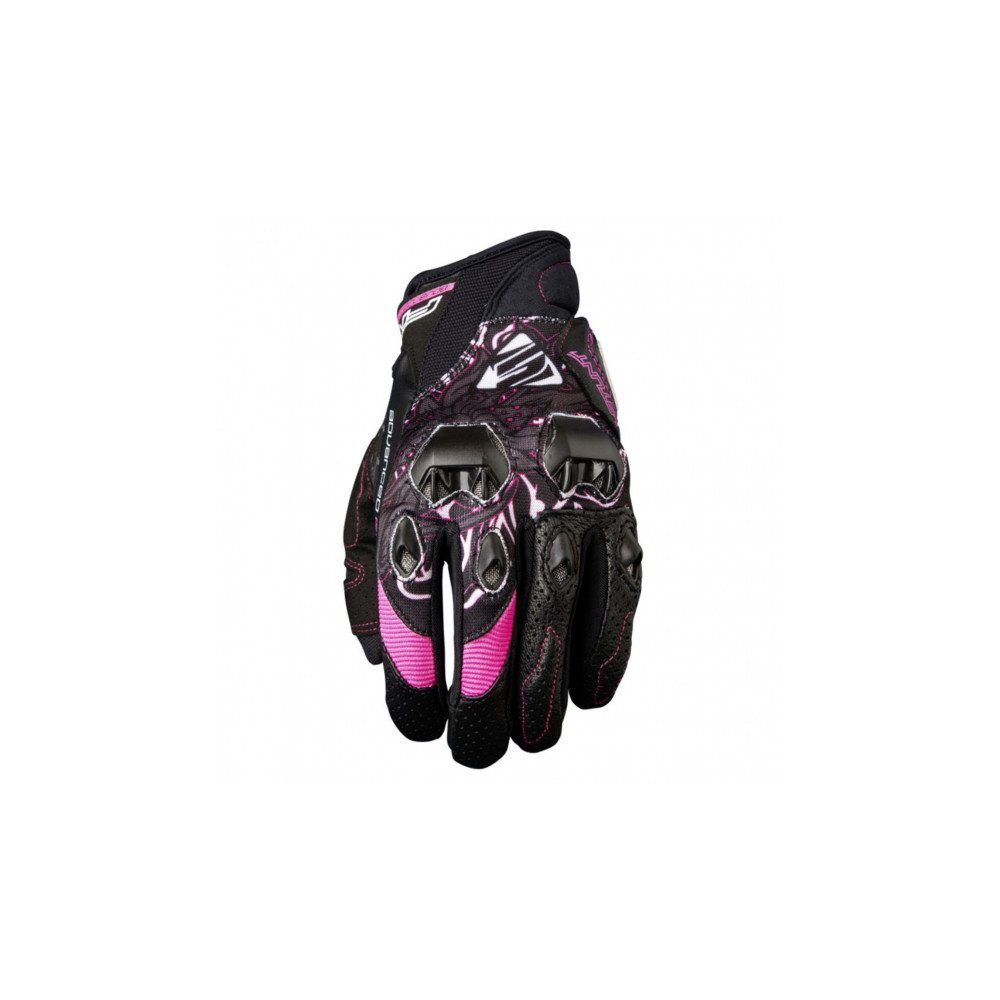 Gants moto femme Five Stunt Evo Replica Woman Flower M été cuir chèvre Spandex CE rose Neufs