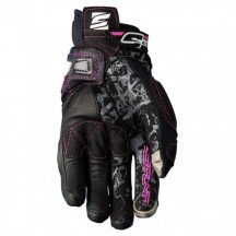 Guantes moto mujer Five Stunt Evo Replica Mujer Flor M verano piel cabra Spandex CE rosa Totalmente nuevo