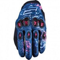 Women’s motorcycle gloves Five Stunt Evo 2 Woman Flowers M summer goat leather AirgoProtech CE pink New