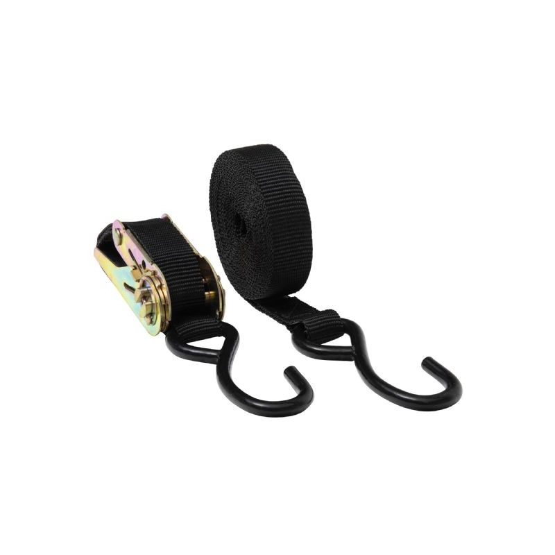 Correa con trinqueteERDE, 4,5 m, con ganchos de 25 mm de ancho para remolque