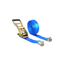 Sangle d’arrimage bleue 9 m 4 tonnes avec crochets doigts rapprochés