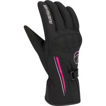 Guantes moto mujer Bering Lady Kevina 2XL entretiempo Softshell membrana impermeable CE negro/fucsia A estrenar