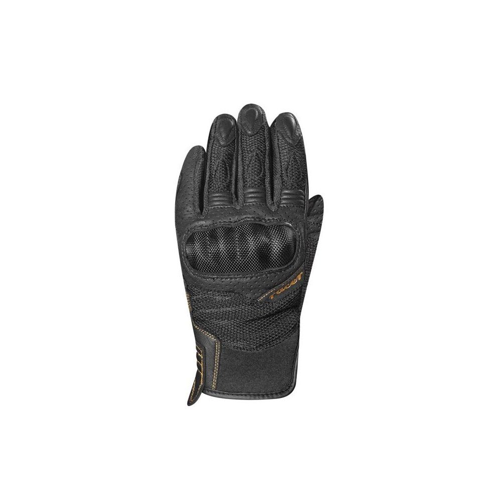 Gants moto femme Racer Opale L été cuir perforé Spandex CE noir Neufs