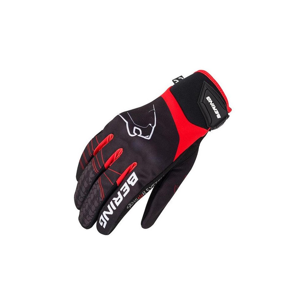 Guantes moto hombre Bering Grissom XS verano tejido poliester Amara Sensor System CE negro/rojo Nuevo