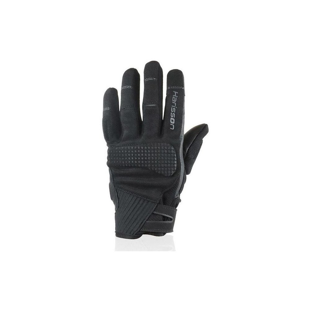 Gants moto homme Harisson Rio S été nylon cuir CE noir Neufs