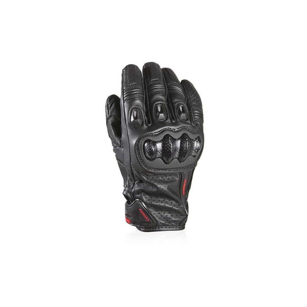 Harisson Striker Evo S mediados de temporada negro perforado de cuero de carreras CE guantes de moto para los hombres Nuevo