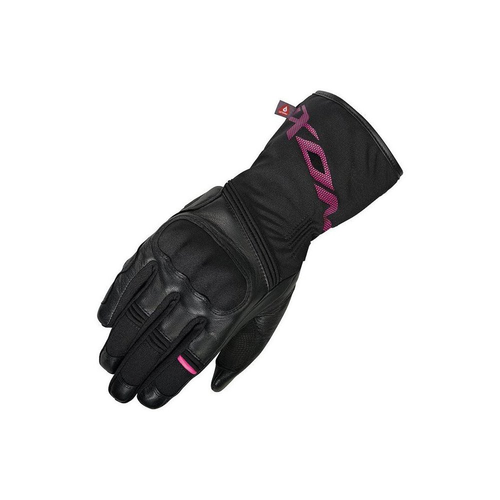 Gants moto femme Ixon Pro Rescue Lady XS hiver cuir chèvre Softshell Primaloft TPU CE noir/fuchsia Neufs