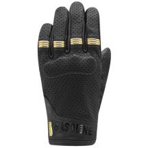 Women’s motorcycle gloves Racer Shirley Gasoline M summer goat leather D3O CE black/gold New