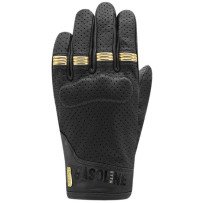 Damen-Motorradhandschuhe Racer Shirley Gasoline M Sommer Ziegenleder D3O CE schwarz/gold Neu