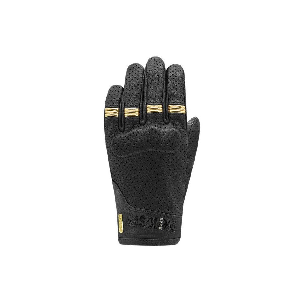 Damen-Motorradhandschuhe Racer Shirley Gasoline M Sommer Ziegenleder D3O CE schwarz/gold Neu