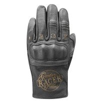 Motorradhandschuhe Herren Racer Cally M Sommer aus perforiertem Ziegenleder, Vintage, Ergoflex, CE, schwarz, neu