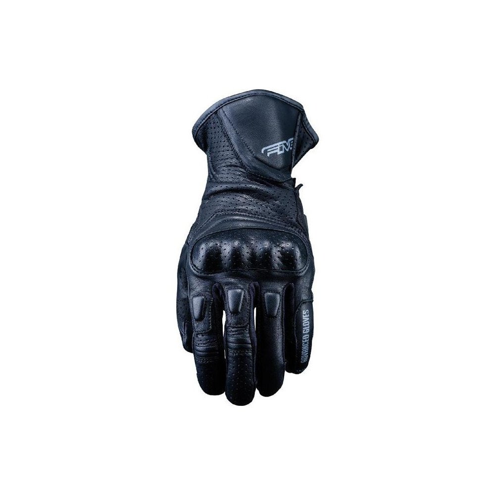Men’s motorcycle gloves Five Urban 3XL mid-season perforated goatskin leather long cuff CE black New