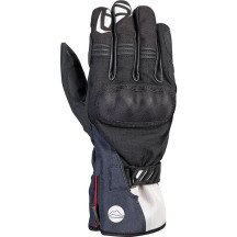 Gants moto homme Ixon MS Loki 2XL été cuir chèvre Ripstop membrane Dexfil slider CE noir/grège/bleu Neufs