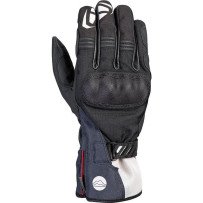 Men's motorcycle gloves Ixon MS Loki 2XL summer goat leather Ripstop Dexfil membrane CE slider black/greige/blue New
