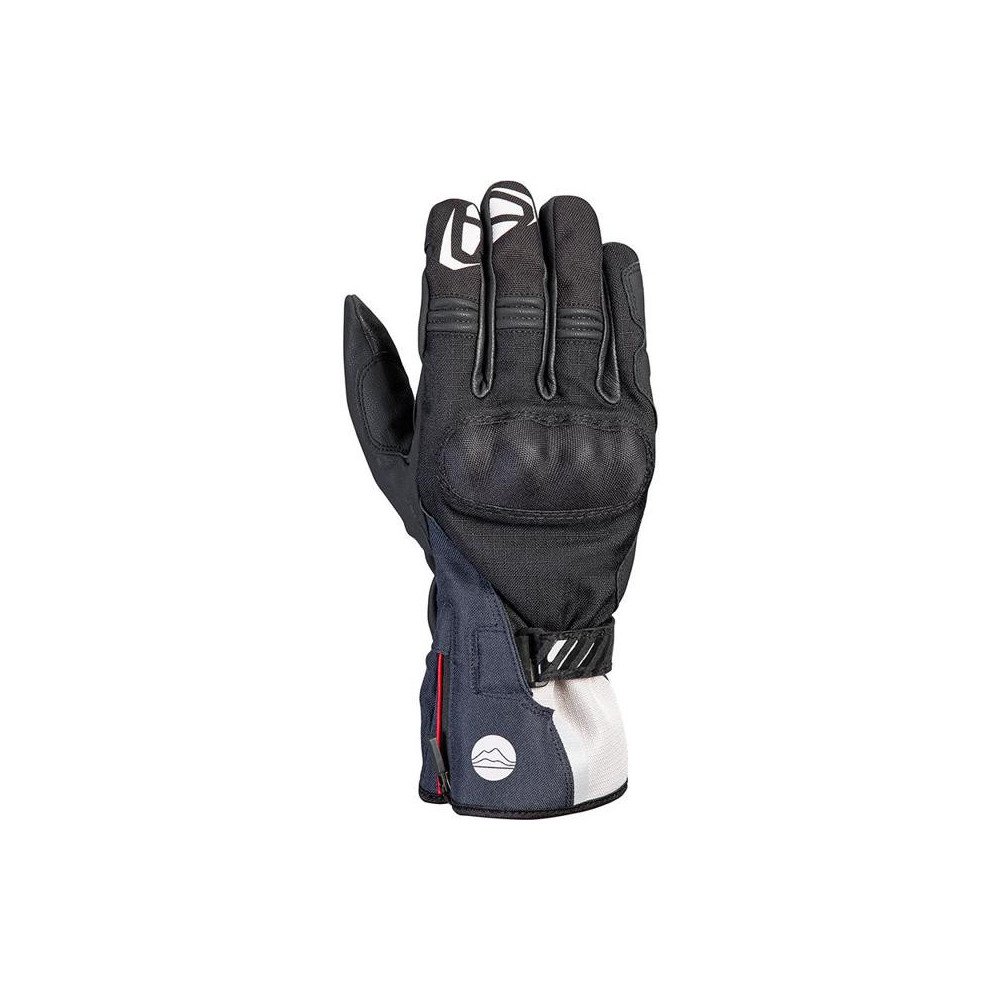 Guantes de moto para hombreIxonMS Loki 2XL de verano, piel de cabra, Ripstop, membrana Dexfil, deslizador CE, negro/beige/azul. 