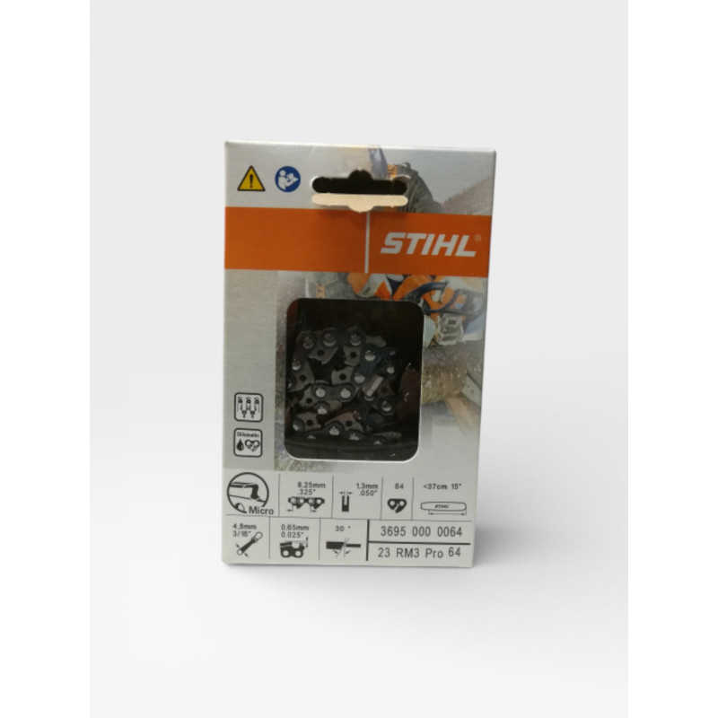 CadenaSTIHL, semirredonda, 0,325, 1,3 mm, guía 64E, 37 cm, ref. 3695-000-0064.