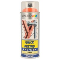 Bombe peinture MOTIP RAL 2004 orange 400 ml acrylique réf 07007