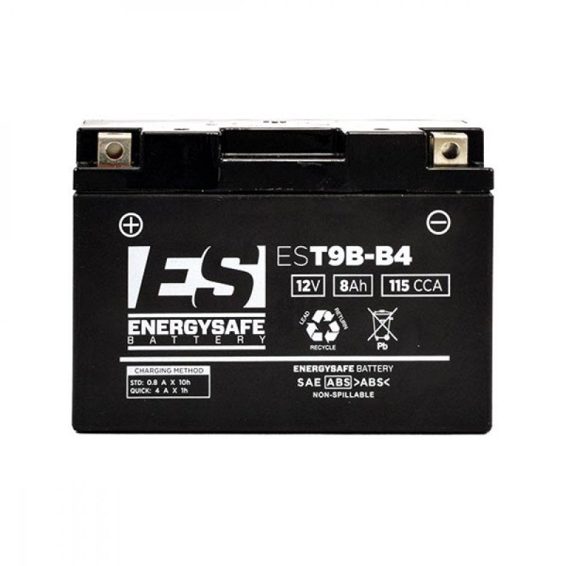 Batería para motocicletaEnergySafeo EST9B-4 12 V 8 Ah AGM lista para usar – Ref. E4924