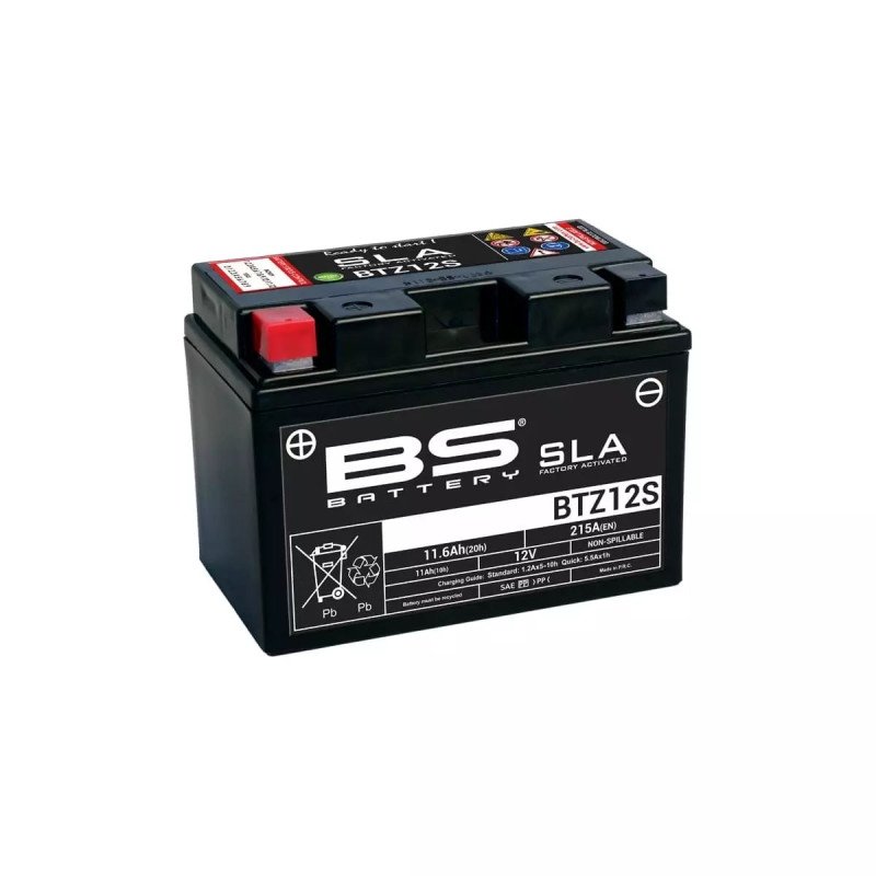 BS Batterye Motorcycle Battery BTZ12S 12V 11.6Ah AGM Ready to Use