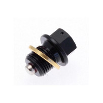 Bouchon de vidange magnétique TECNIUM alu noir M12x1,25 quad moto