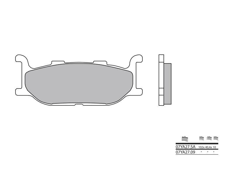 Plaquettes de frein avant moto Brembo 07YA27SA – Métal fritté – Yamaha