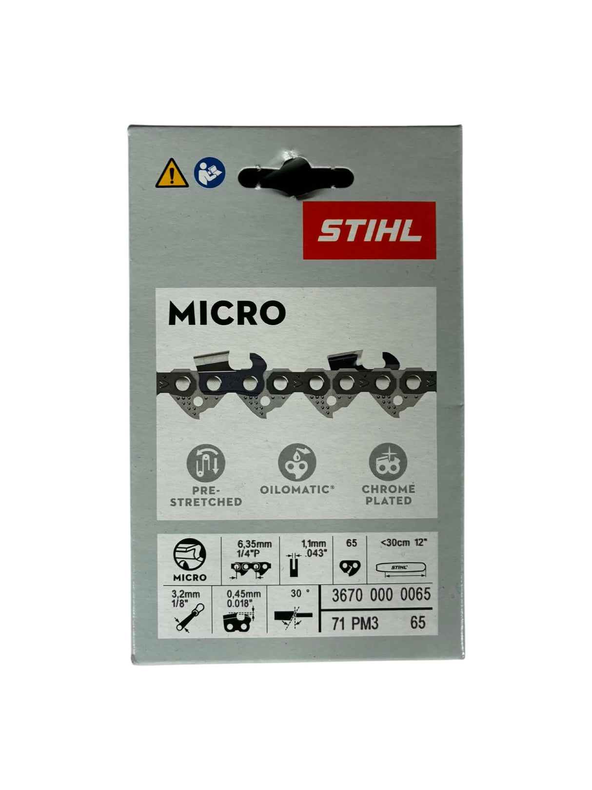 Chaîne STIHL Picco Micro 3 PM3 1/4" P 1,1 mm 65 maillons 36700000065
