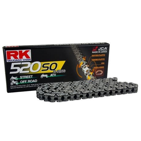 Chaîne transmission RK 520 SO 120 maillons joints toriques argent