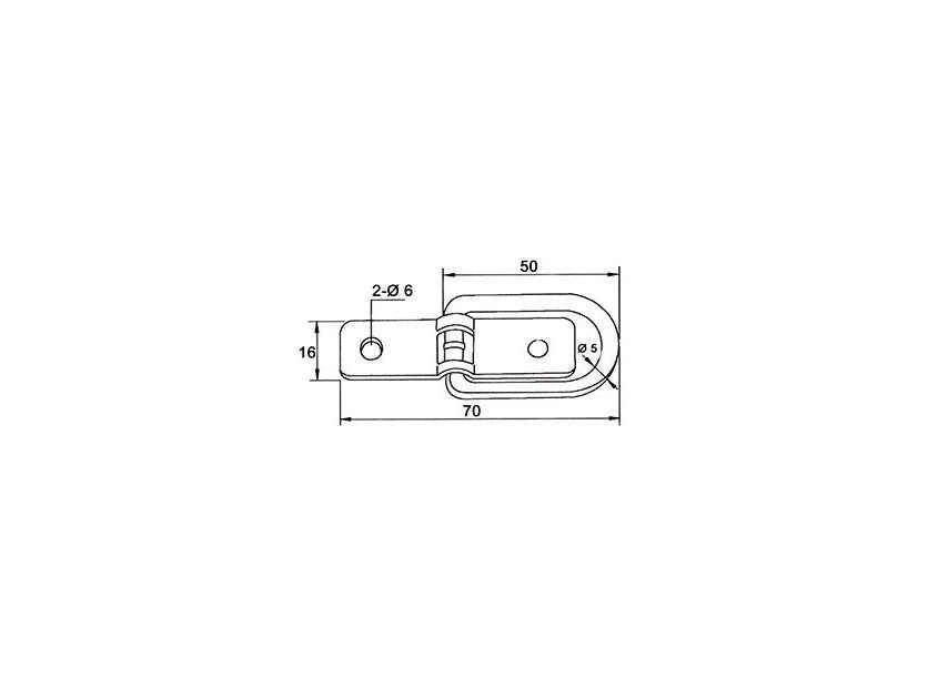 Pontet Rabattable Acier Zingué TRIGANO FFK6543B – Lot de 4