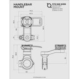 Support Guidon Quad Lock Handlebar Mount Moto QLM-HBR