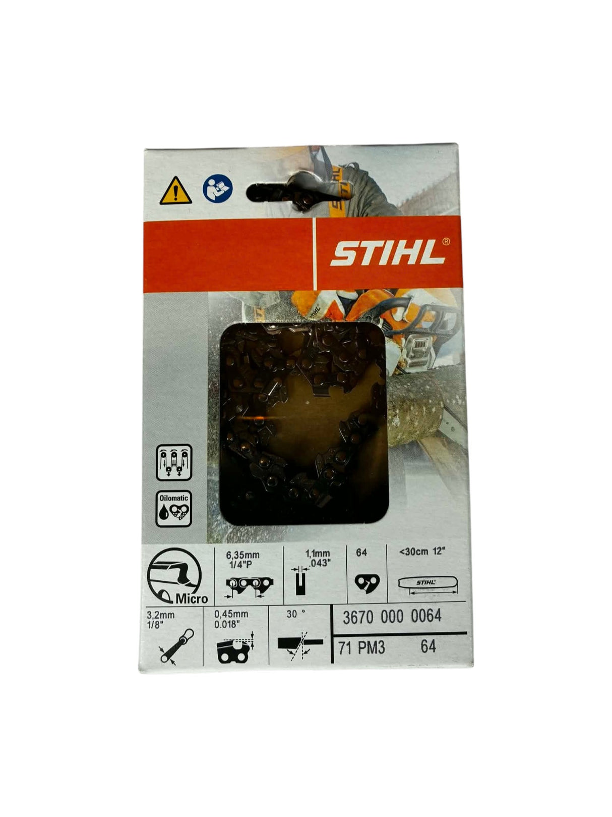 Chaîne STIHL Picco Micro 3 PM3 1/4" P 1,1 mm 64 maillons 36700000064