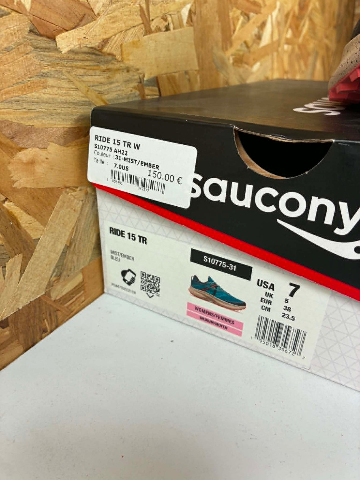 Chaussures Trail Saucony Ride 15 TR Femme 38 Mist Ember