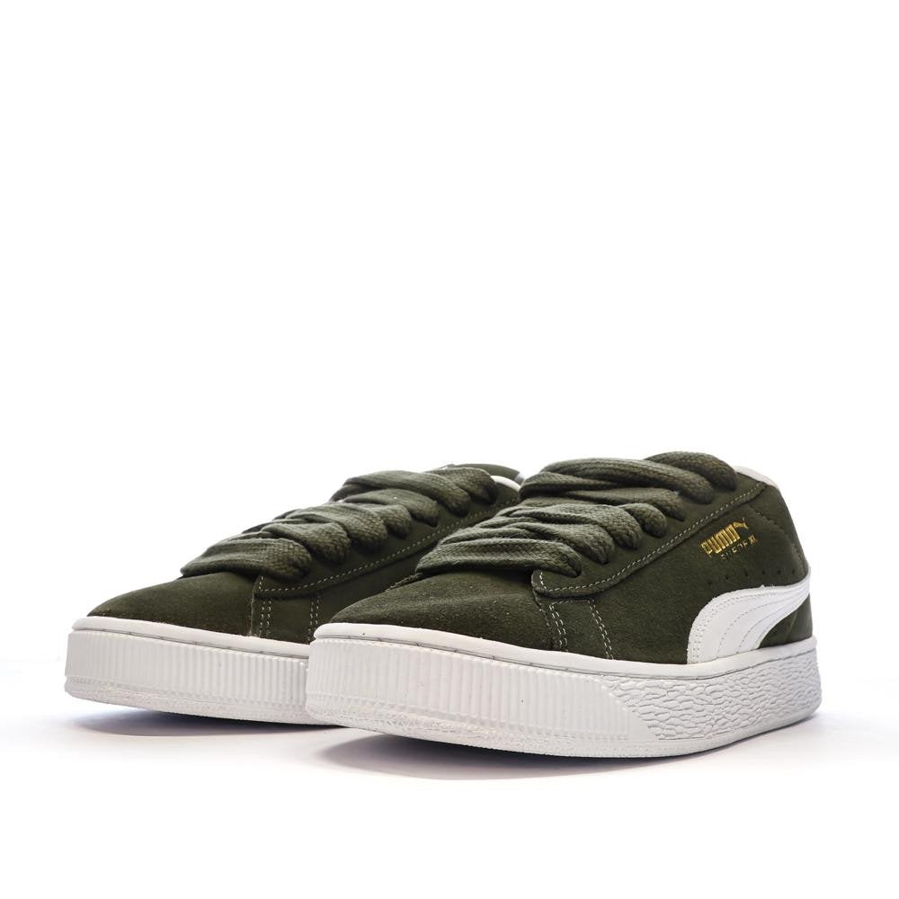 Puma Suede XL 395205-13 Dunkeloliv Weiß 41 