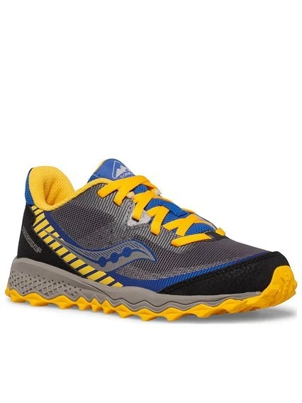 Saucony Peregrine 11 SHD Jungen Größe 33 Trail Grau Blau Gold Neu