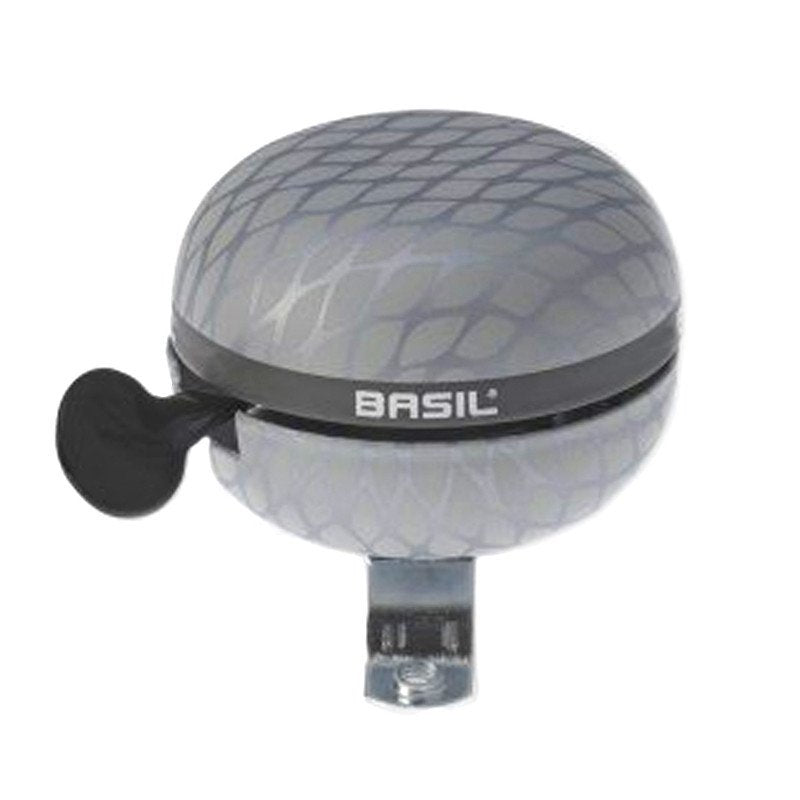 Sonnette vélo Basil Bell 60mm argent motif peau de serpent Neuve