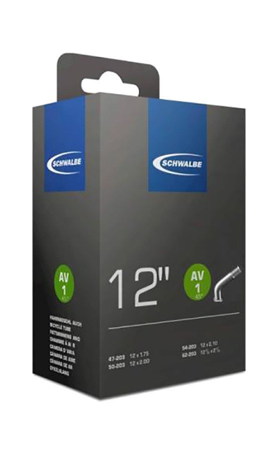 Chambre à air 12 pouces Schwalbe AV1 47/62-203 valve Schrader 40mm Neuve