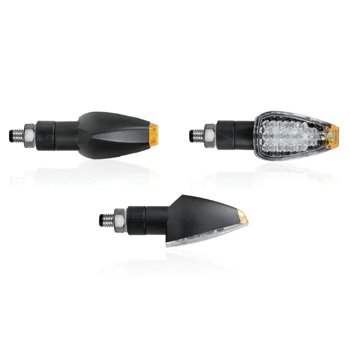 Clignotants moto Chaft MANGA LED noir/transparent – Ref IN1093 – Paire
