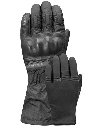 Racer Sibery 2-in-1 Herren Motorradhandschuhe S Winter WP DDS CE EN13594 schwarz Neu