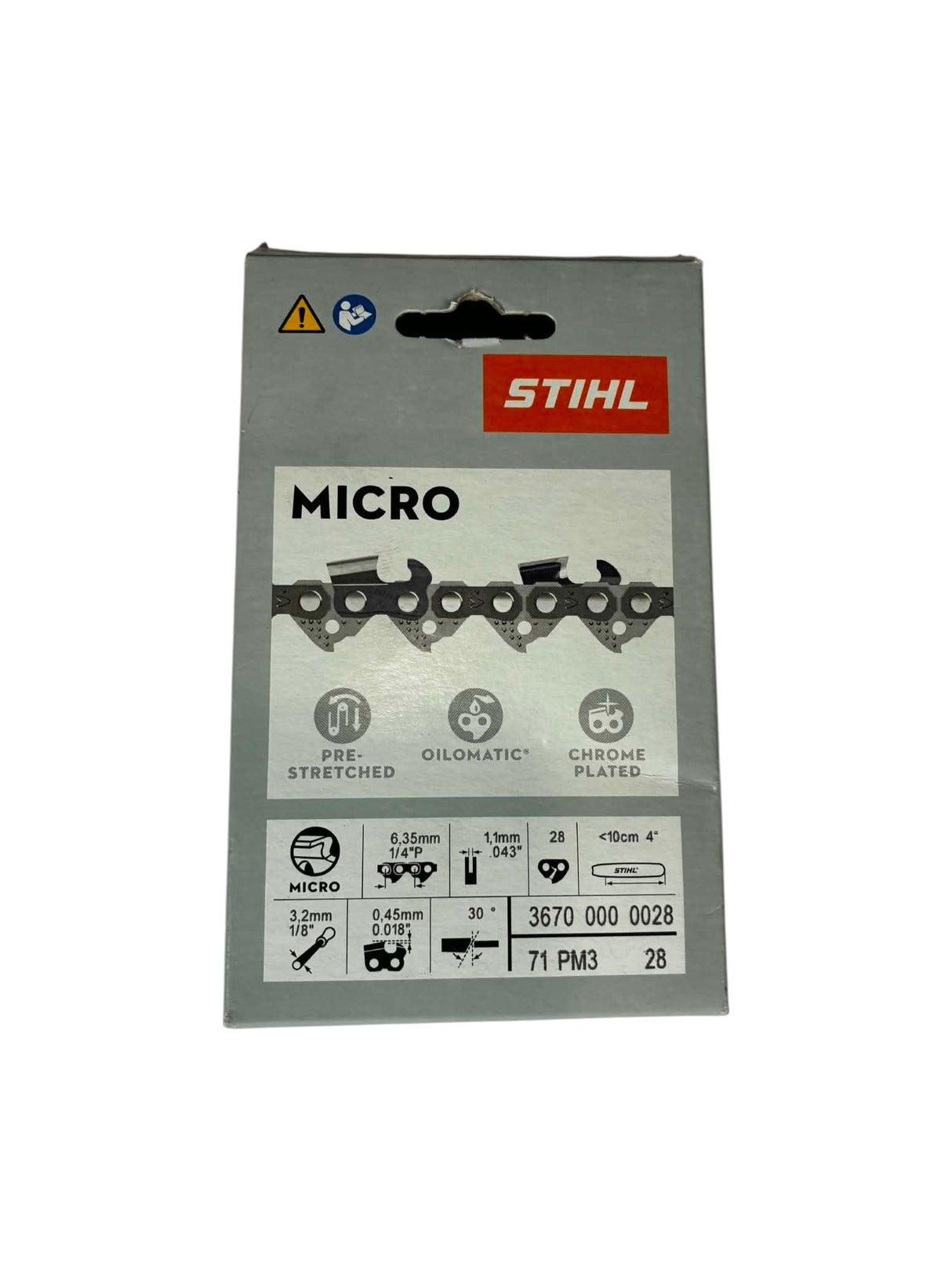 Chaîne STIHL Picco Micro 3 PM3 1/4" P 1,1 mm 28 maillons 36700000028