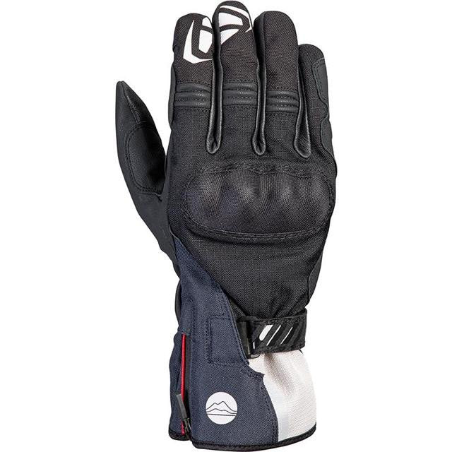 Ixon MS Loki Motorradhandschuhe für Herren 2XL Sommer Ziegenleder Ripstop Dexfil Membran Slider CE Schwarz/Grau/Blau Neu