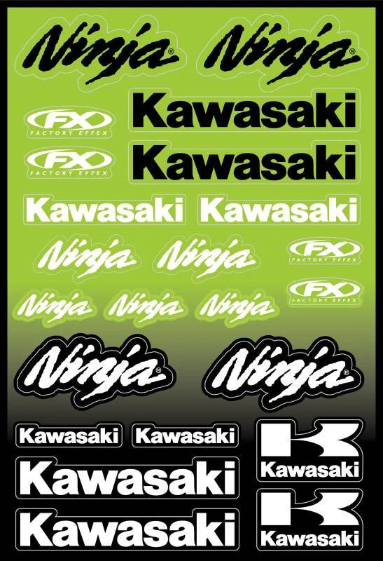 Kit autocollants universels Factory Effex SB OEM Kawasaki 15-68100