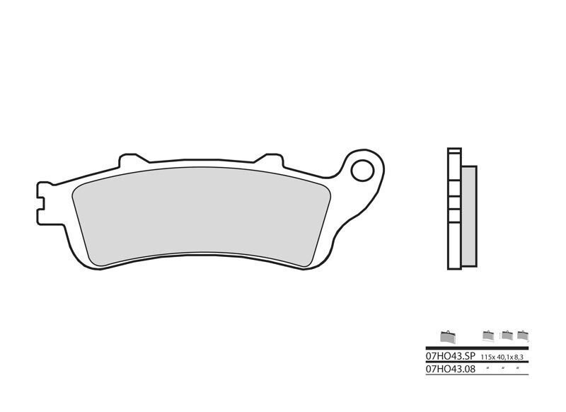 Plaquettes de frein arrière moto Brembo 07HO43SP – Métal fritté – Honda