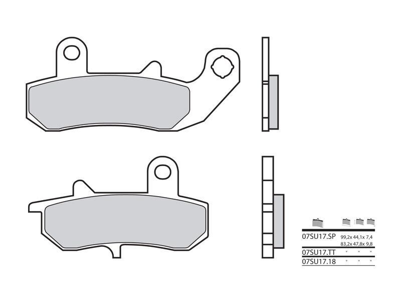 Plaquettes de frein arrière moto Brembo 07SU17SP – Métal fritté – Suzuki DR 650 (1990-1995)