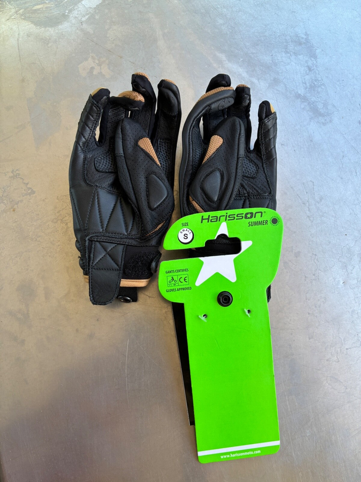 Gants moto Harisson Spy Evo camel – Jamais servis – Taille S