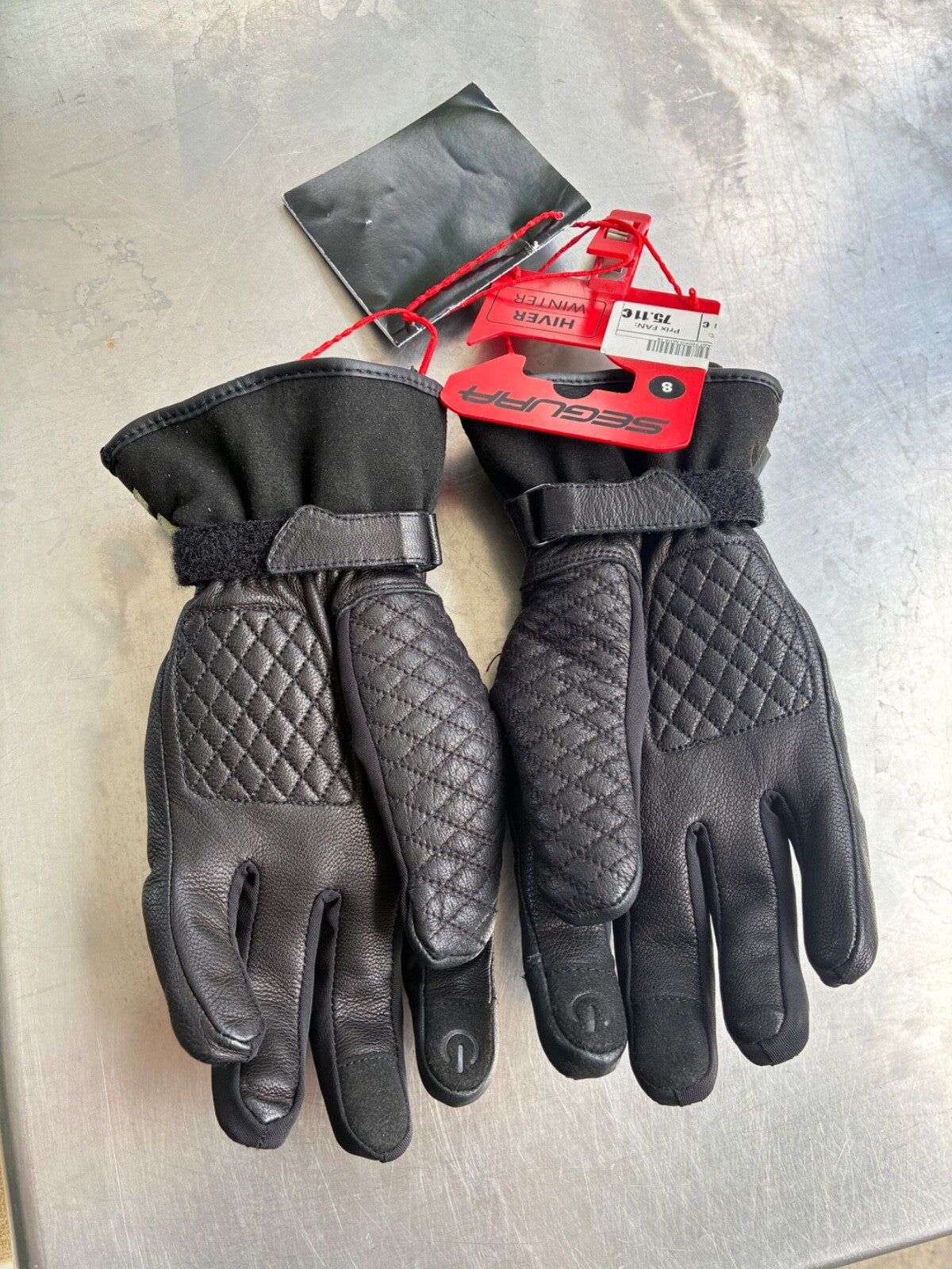 Gants moto été Segura Pedro cuir noir – Taille 8 – Jamais servi