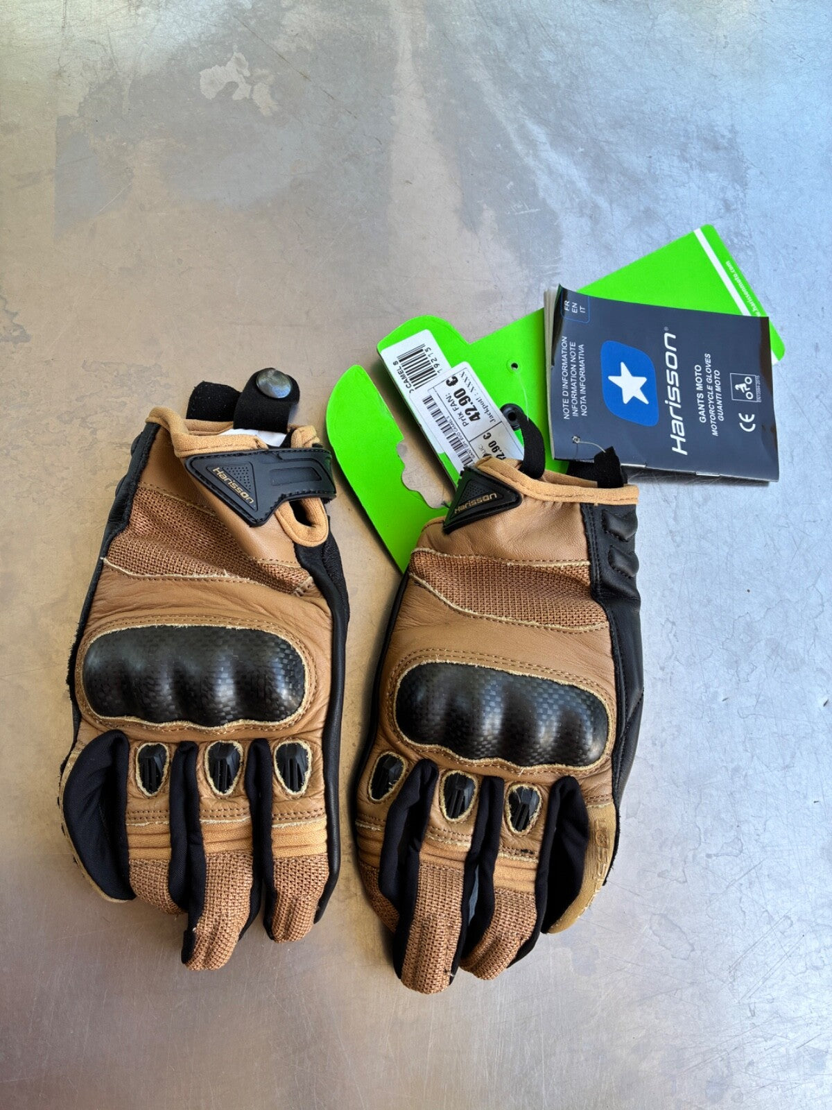 Gants moto Harisson Spy Evo camel – Jamais servis – Taille S