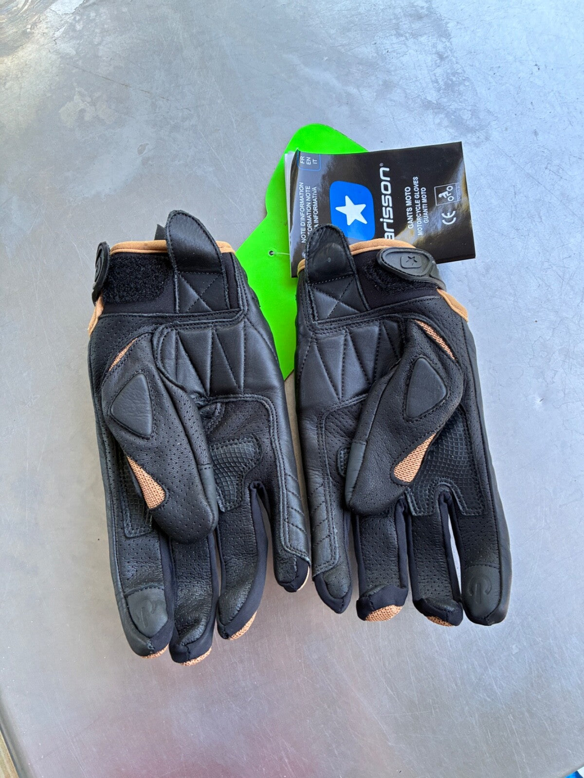 Gants moto Harisson Spy Evo camel – Jamais servis – Taille M