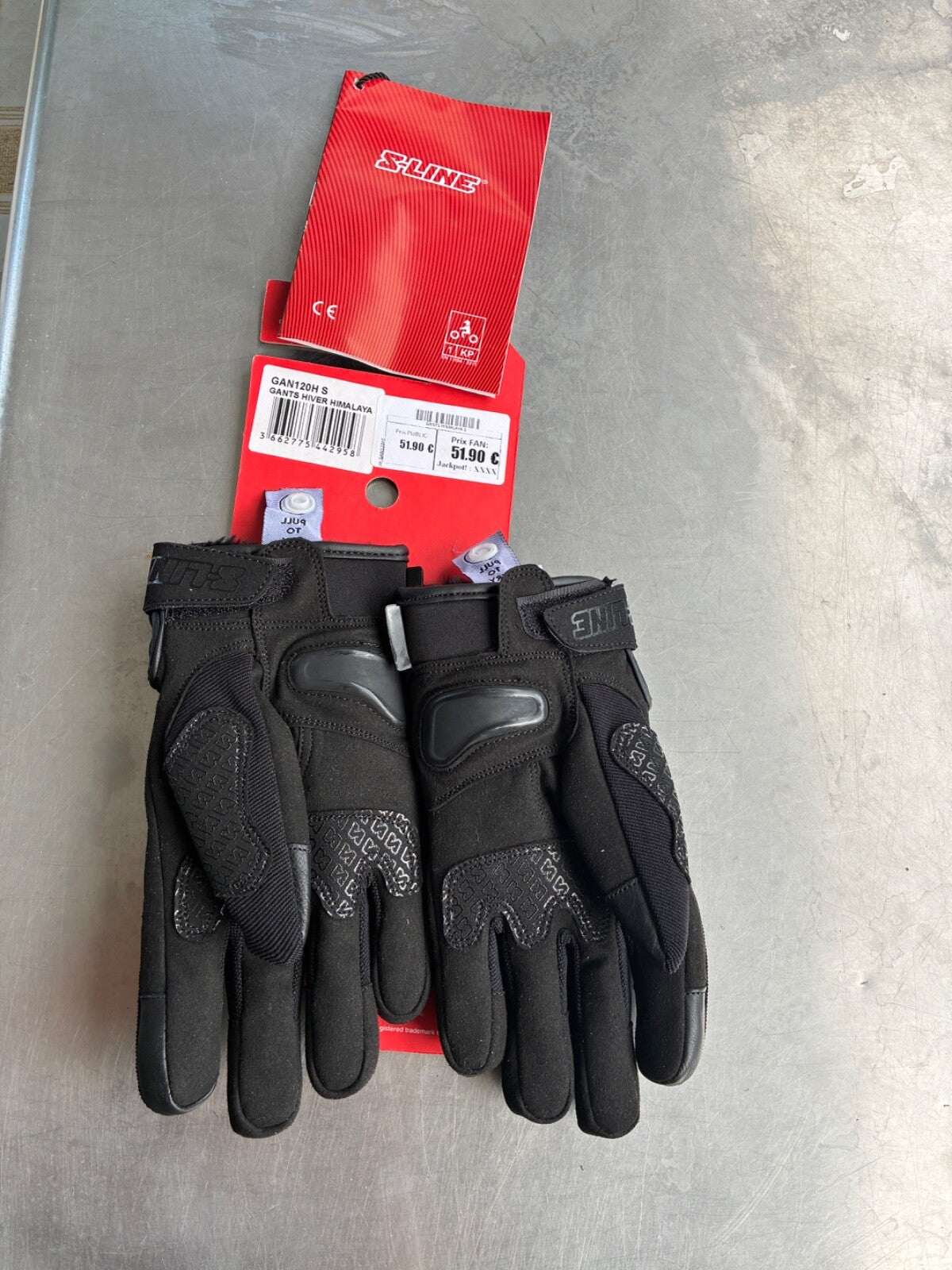 Gants moto hiver S-Line Himalaya noirs – Taille L – Jamais servi